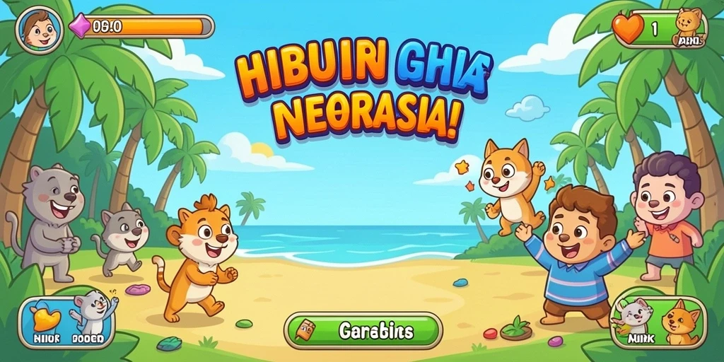 Tampilan awal permainan ACEPARTY yang menarik.