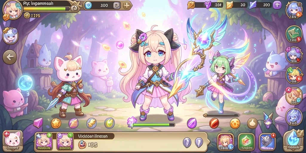Screenshot menampilkan antarmuka utama game GUS77.