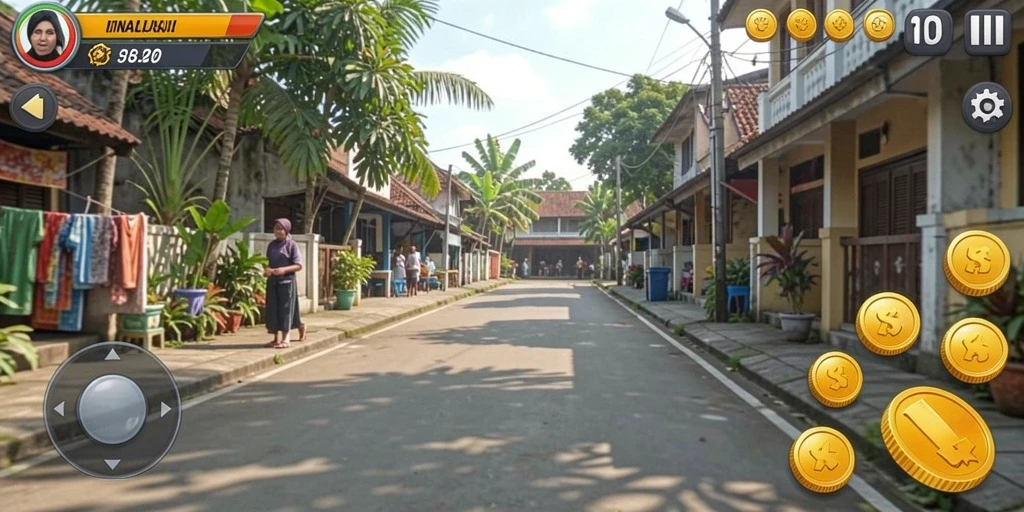 Layar balapan yang menegangkan dan mendebarkan.